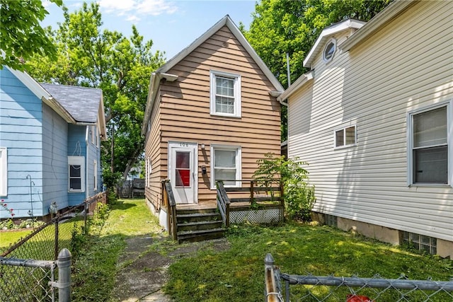 106 Cottage St, Rochester, NY 14608 - back of property featuring a deck