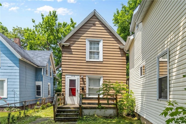 106 Cottage St, Rochester, NY 14608 - view of front of home featuring a wooden deck