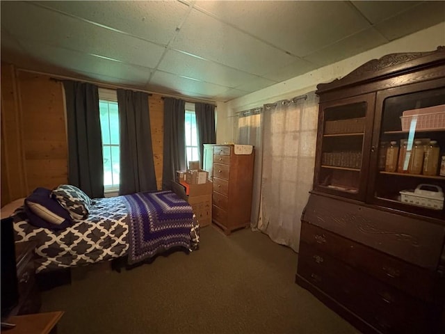 839 State Highway 7, Unadilla, NY 13849 - carpeted bedroom featuring a paneled ceiling