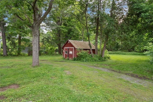 16 Meadow St, Kirkland, NY 13323 - view of green lawn with a storage shed