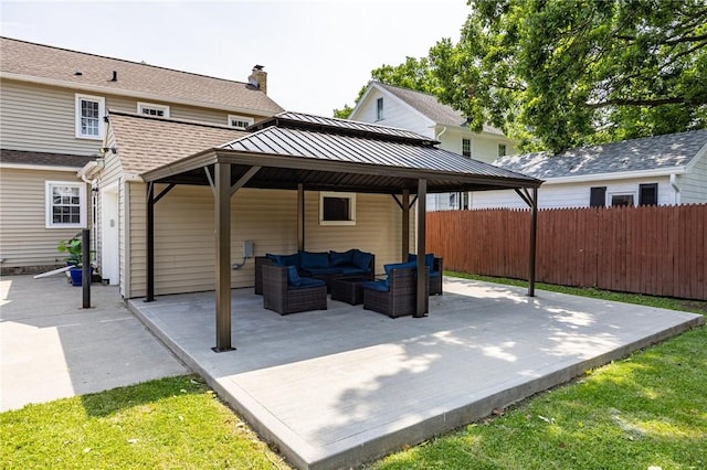 262 Barry Rd, Irondequoit, NY 14617 - view of patio featuring a gazebo and an outdoor hangout area
