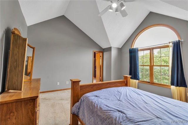 33 Sausalito Dr, Amherst, NY 14051 - bedroom with lofted ceiling, carpet flooring, and a ceiling fan