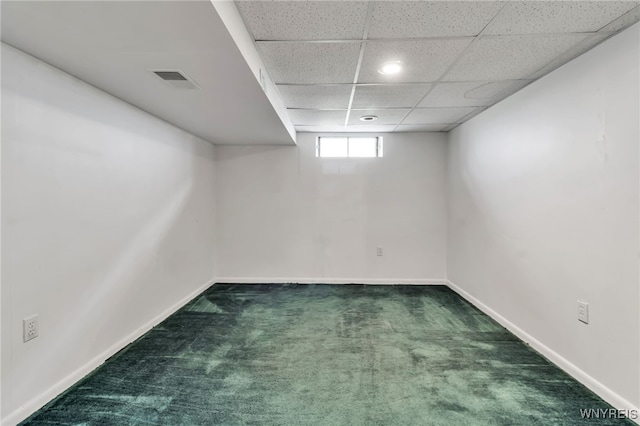 33 Sausalito Dr, Amherst, NY 14051 - basement with carpet, a drop ceiling, and recessed lighting