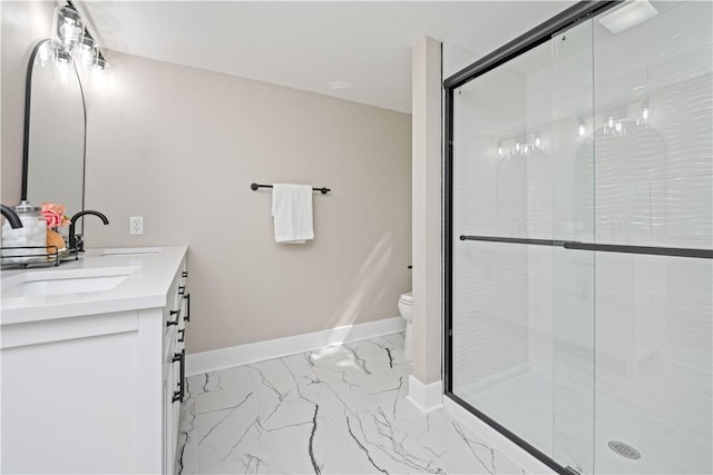 38 Richs Dugway Rd, Brighton, NY 14625 - bathroom with marble finish flooring, double vanity, and a stall shower