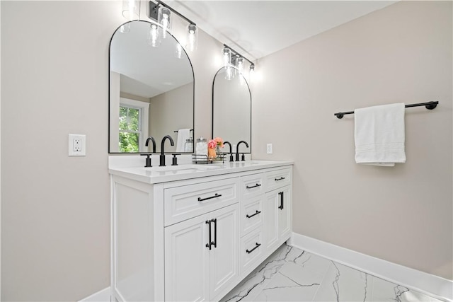 38 Richs Dugway Rd, Brighton, NY 14625 - full bathroom featuring double vanity and marble finish floors