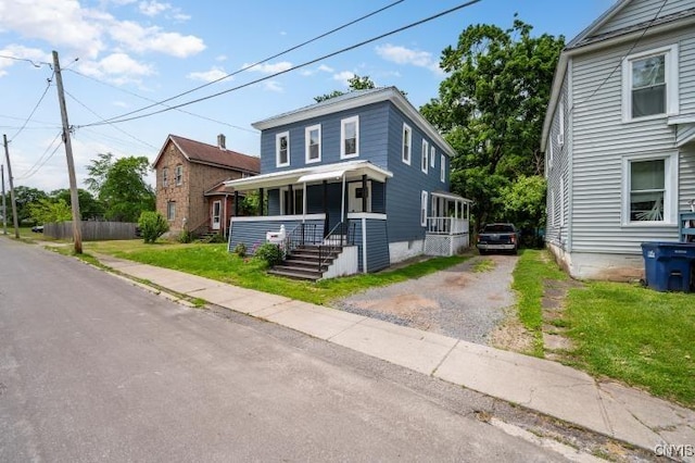 321 Pleasant Ave, Oneida-Inside, NY 13421 - traditional style home featuring gravel driveway and a porch