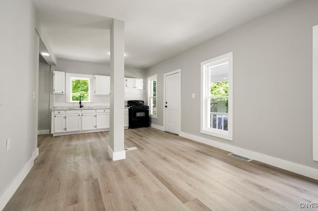 321 Pleasant Ave, Oneida-Inside, NY 13421 - unfurnished living room featuring a sink and light wood-style flooring