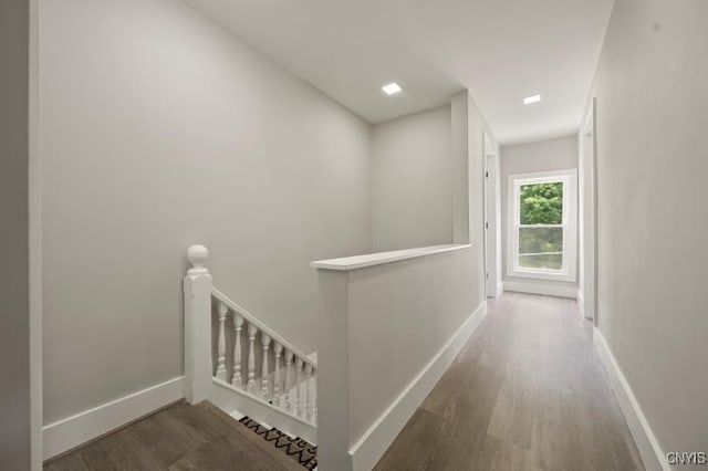 321 Pleasant Ave, Oneida-Inside, NY 13421 - hallway featuring an upstairs landing and wood finished floors