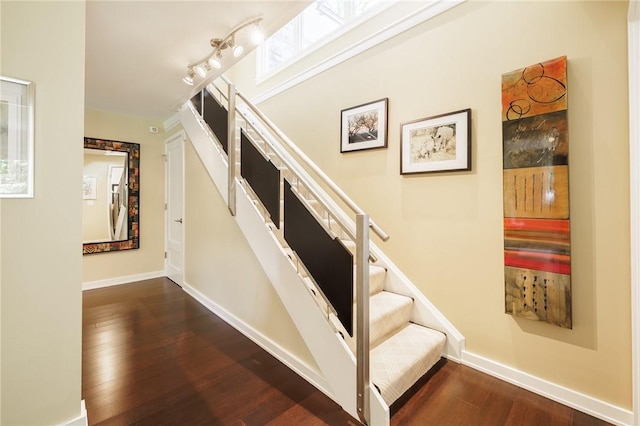 5 Elmwood Hill Ln, Brighton, NY 14610 - stairs featuring wood finished floors and baseboards