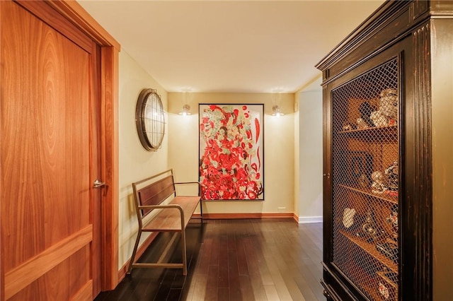 5 Elmwood Hill Ln, Brighton, NY 14610 - hallway featuring dark wood-style floors and baseboards