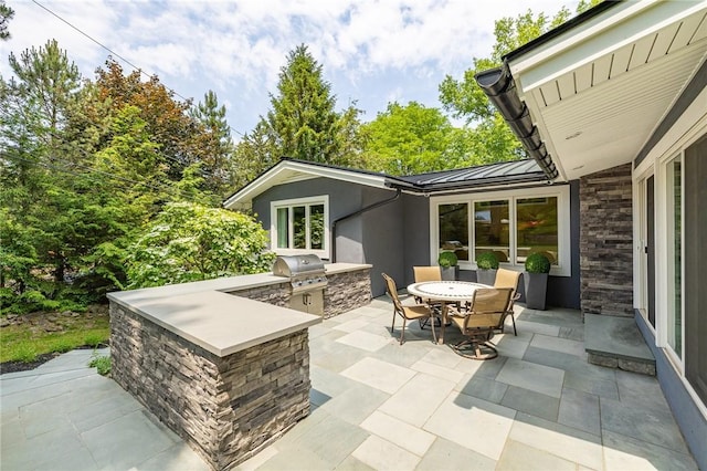 5 Elmwood Hill Ln, Brighton, NY 14610 - view of patio / terrace with an outdoor kitchen and outdoor dining area