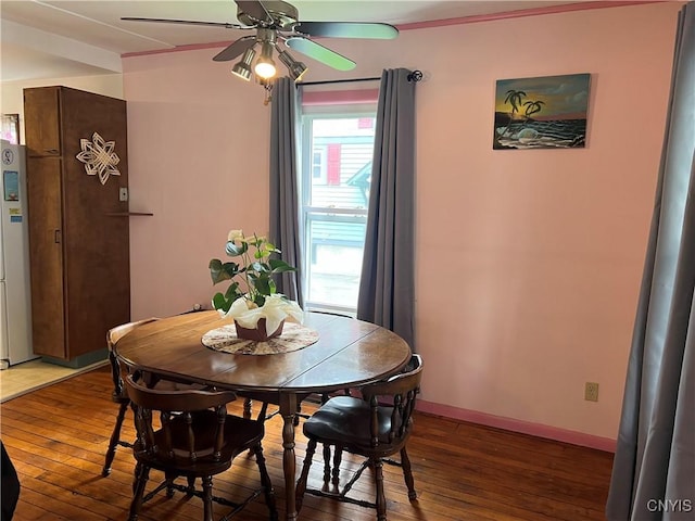 41 Evergreen St, Cortland, NY 13045 - dining area featuring wood-type flooring and a ceiling fan