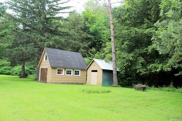 5046 Whig St, Little Valley, NY 14779 - view of shed with a wooded view