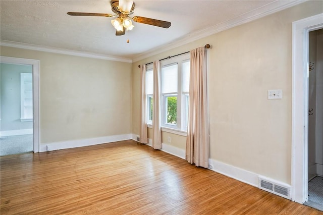 199 Brett Rd, Irondequoit, NY 14609 - empty room with light wood-type flooring, crown molding, and ceiling fan