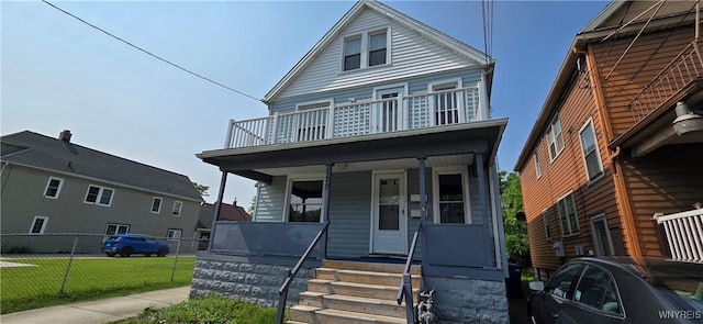 129 Albert Ave, Buffalo, NY 14207 - american foursquare style home featuring a balcony and covered porch