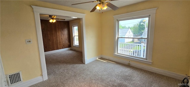 129 Albert Ave, Buffalo, NY 14207 - empty room with ceiling fan and carpet flooring