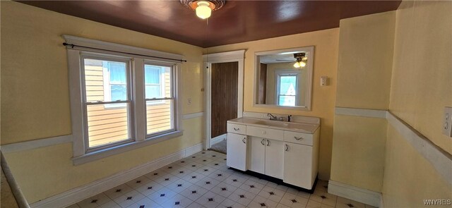 129 Albert Ave, Buffalo, NY 14207 - bathroom featuring vanity and a ceiling fan