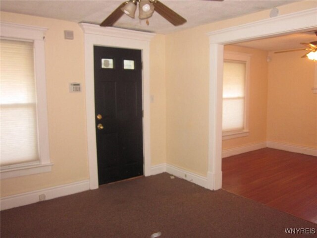 129 Albert Ave, Buffalo, NY 14207 - foyer entrance featuring a ceiling fan and carpet floors