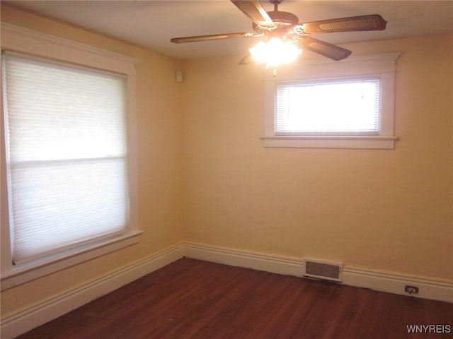 129 Albert Ave, Buffalo, NY 14207 - spare room featuring ceiling fan and dark wood finished floors