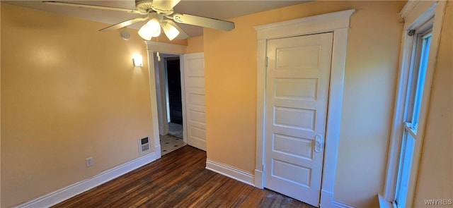 129 Albert Ave, Buffalo, NY 14207 - unfurnished bedroom featuring dark wood-style floors and ceiling fan