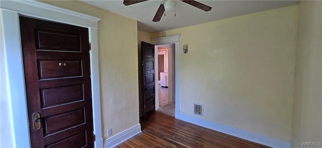 129 Albert Ave, Buffalo, NY 14207 - unfurnished bedroom with dark wood-style flooring and ceiling fan