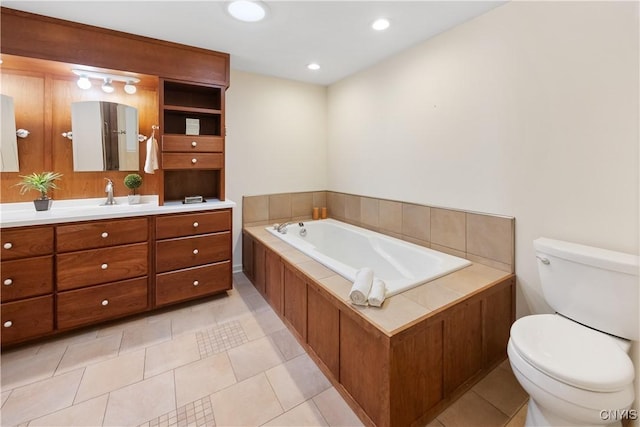 4797 Huntwood, Manlius, NY 13104 - bathroom with vanity, a bath, and tile patterned flooring