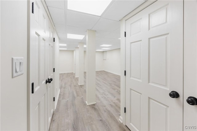 4797 Huntwood, Manlius, NY 13104 - hall with light wood-type flooring and a paneled ceiling
