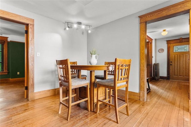 9 Orchard St, Delhi, NY 13753 - dining space featuring radiator heating unit and light wood finished floors