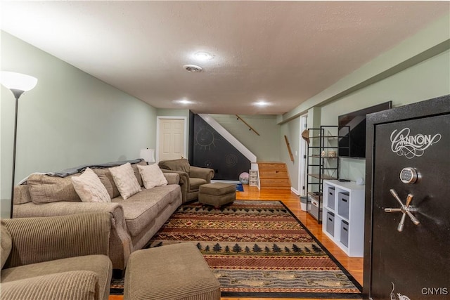4045 E Milestrip Rd, Fenner, NY 13032 - living room featuring light wood finished floors and stairs