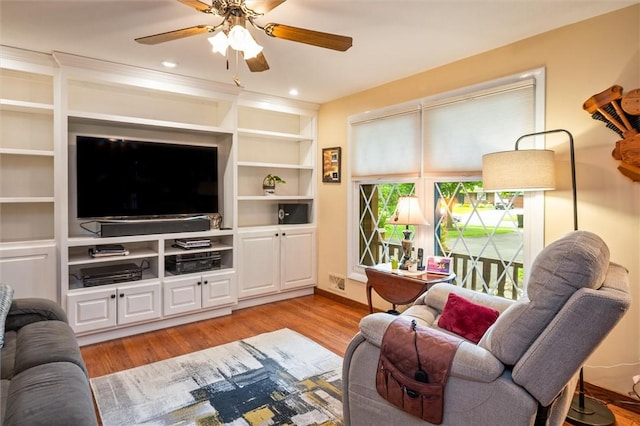 99 Old English Dr, Greece, NY 14616 - living room with ceiling fan, light wood-style floors, and recessed lighting