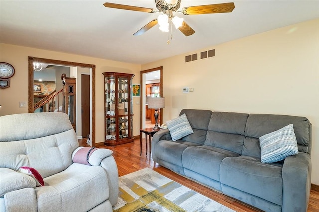 99 Old English Dr, Greece, NY 14616 - living room featuring wood finished floors and ceiling fan