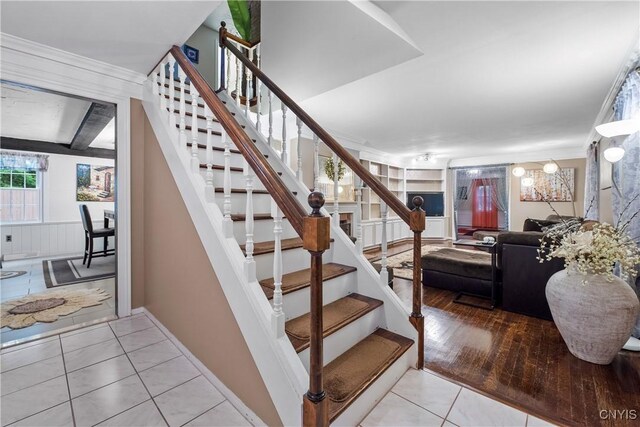 4582 Whetstone Rd, Manlius, NY 13104 - stairway featuring tile patterned floors