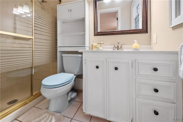 4582 Whetstone Rd, Manlius, NY 13104 - bathroom featuring a stall shower, vanity, and tile patterned flooring