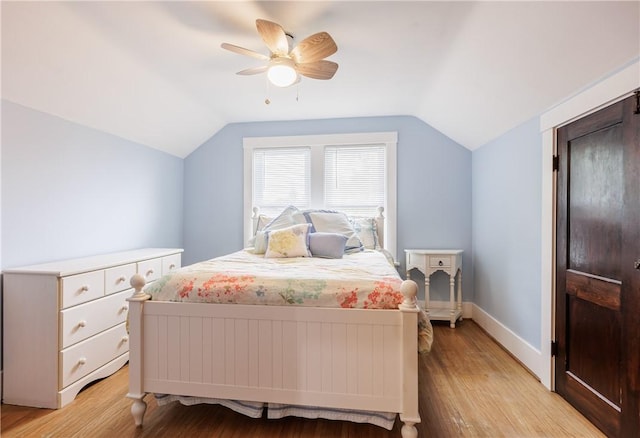 905 W Center St, Ridgeway, NY 14103 - bedroom featuring lofted ceiling, light wood-type flooring, and a ceiling fan