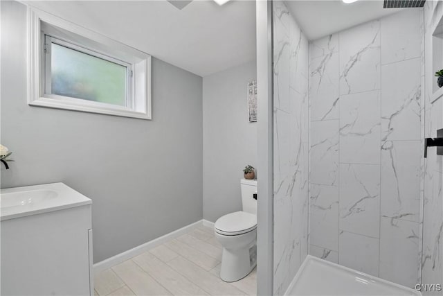 8478 Grandview Dr, Cicero, NY 13039 - bathroom featuring vanity and a marble finish shower