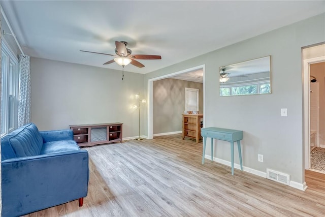 244 Highland Pkwy, Rochester, NY 14620 - living area featuring ceiling fan and wood finished floors