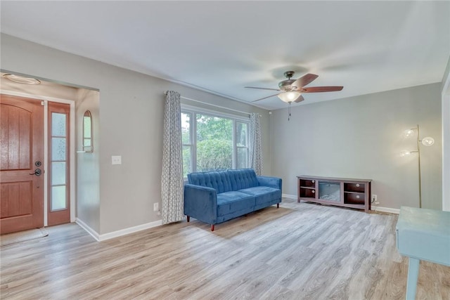 244 Highland Pkwy, Rochester, NY 14620 - foyer featuring light wood finished floors and a ceiling fan