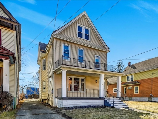 373 Urban St, Buffalo, NY 14211 - traditional style home with covered porch and a balcony