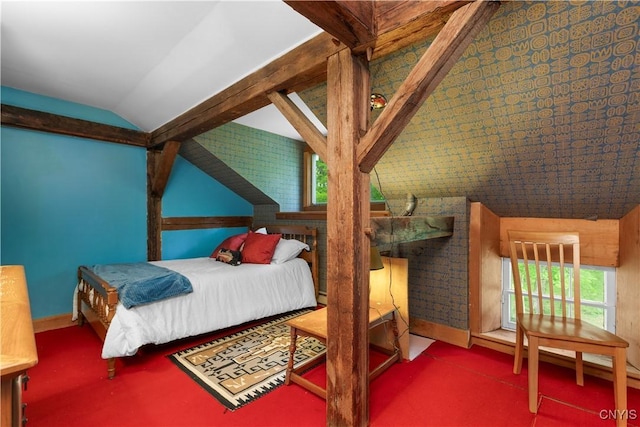 9999 Pierce Rd N, Trenton, NY 13354 - carpeted bedroom featuring vaulted ceiling and baseboards