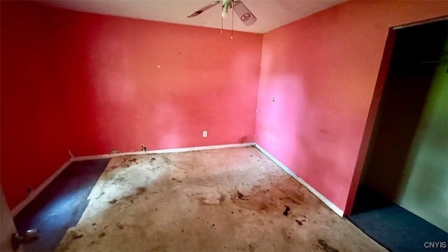 433 Pendergast Rd Unit 435, Granby, NY 13135 - unfurnished bedroom featuring concrete floors and a ceiling fan