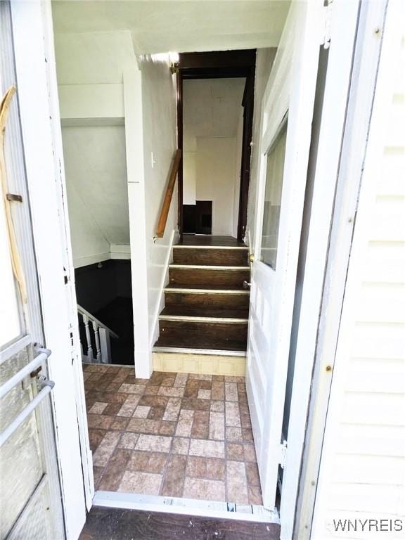 269 Westminster Ave, Buffalo, NY 14215 - stairs featuring brick patterned floors