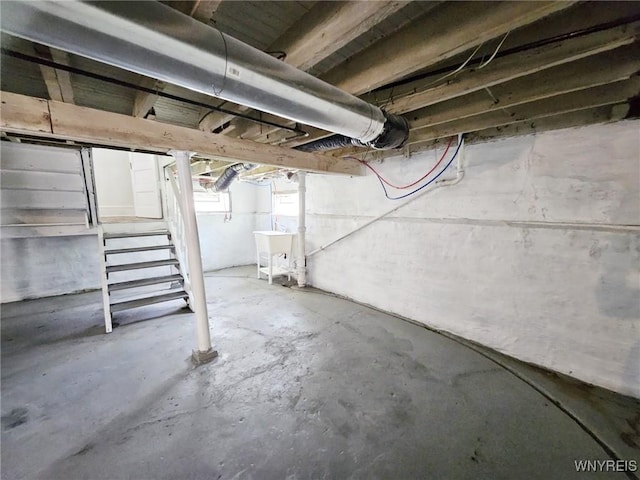 269 Westminster Ave, Buffalo, NY 14215 - basement featuring stairs and a sink