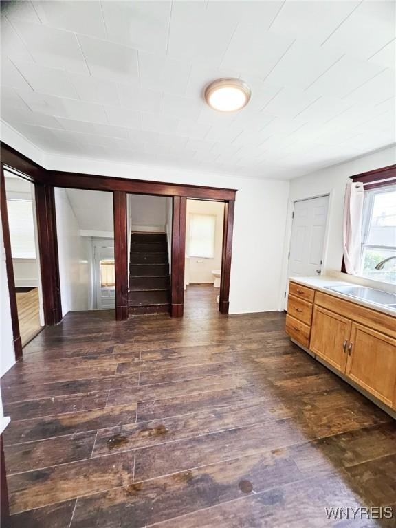 269 Westminster Ave, Buffalo, NY 14215 - interior space with dark wood-type flooring and stairway