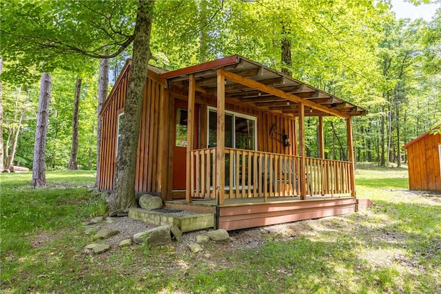 6684 Bishop Rd, Conesus, NY 14435 - view of outdoor structure with a forest view