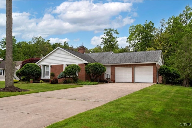 16 Silver Birch Ct, New Hartford, NY 13413 - view of front facade with brick siding, driveway, a garage, and a front yard