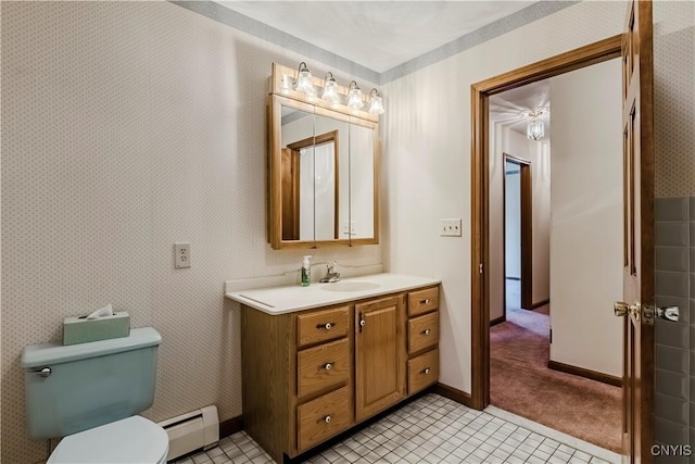 16 Silver Birch Ct, New Hartford, NY 13413 - bathroom featuring a baseboard radiator, vanity, and tile patterned flooring