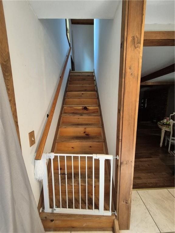 414 Oquaga Lake Rd, Sanford, NY 13754 - stairs featuring tile patterned flooring