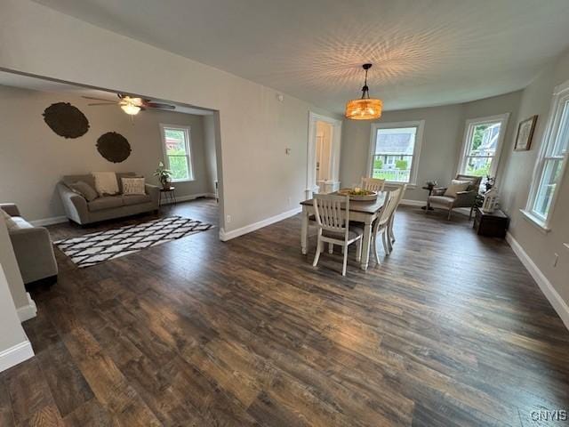 338 Leonard St, Oneida-Inside, NY 13421 - dining area featuring dark wood-type flooring and a ceiling fan