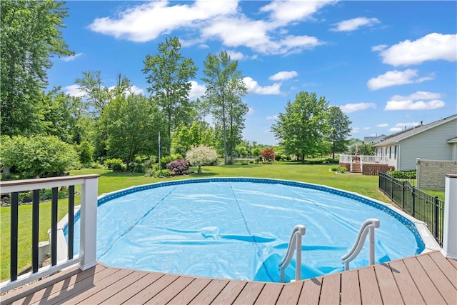 16 Leah Ln, Chili, NY 14514 - view of swimming pool featuring a covered pool and a deck