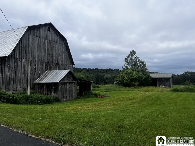 4871 Bayview Rd, Ellery, NY 14712 - view of grassy yard with a barn and an outbuilding